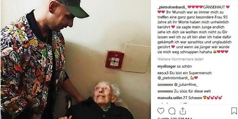 Rührendes Foto: Pietro Lombardi trifft seinen ältesten Fan (93)